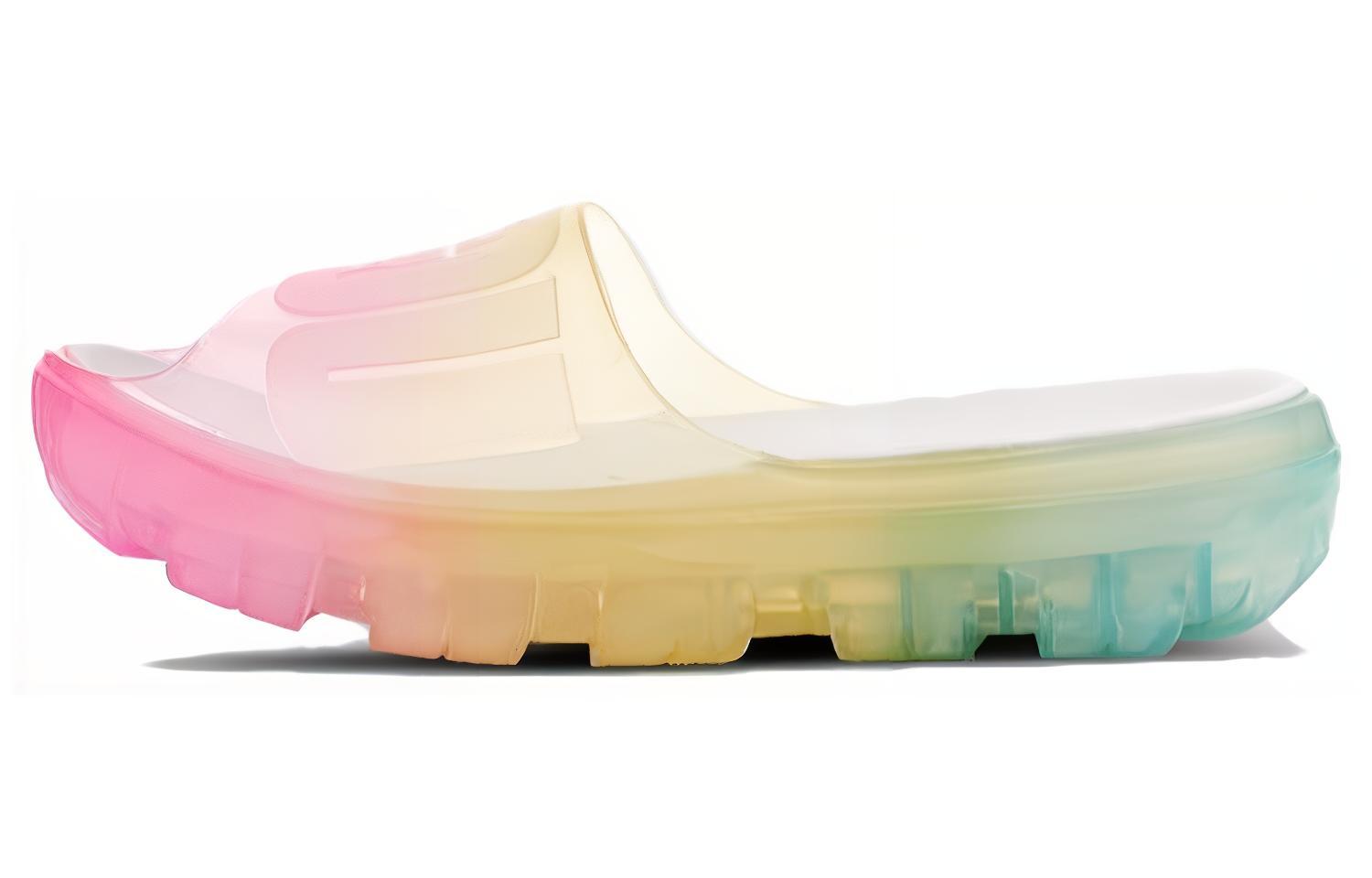 (W) UGG Jella Clear Watercolors Slide Rainbow Blend