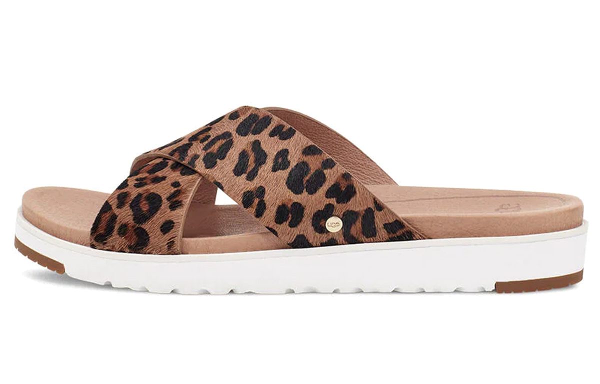 (Women) UGG Kari Brown 'Leopard Print Slide' 1119736-TAN