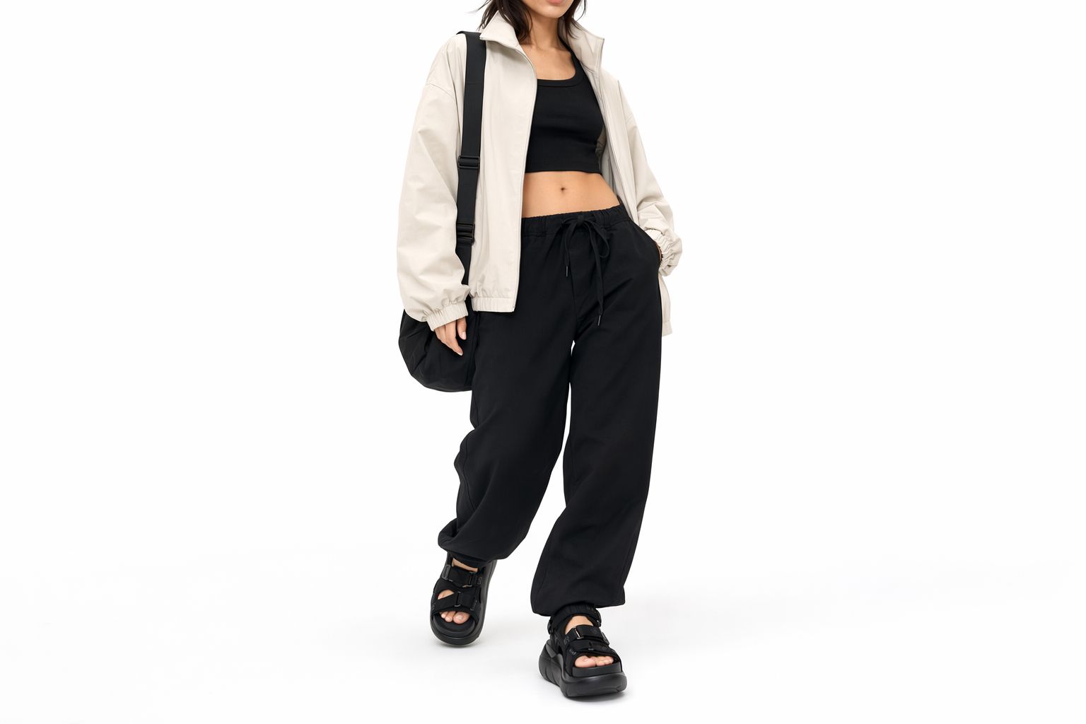 Order UGG 帆布 圓頭百搭 沙灘涼鞋 女款 黑色