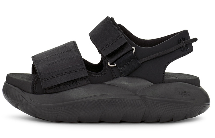 (Women) UGG LA Cloud Series Black 'Fabric Thick-Soled Velcro Sandal' 1125103-BLK