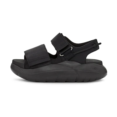 (W) UGG LA Cloud Series Black 'Fabric Thick-Soled Velcro Sandal'