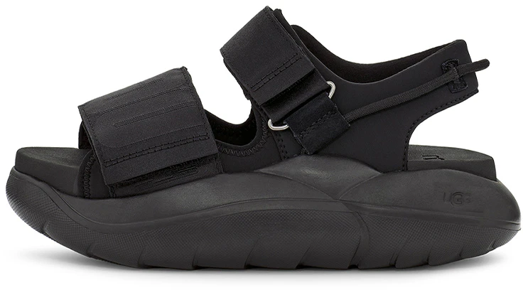 women-ugg-la-cloud-series-black-fabric-thick-soled-velcro-sandal-1125103-blk