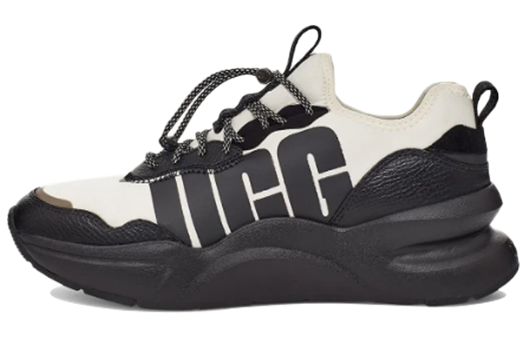 Buy (W) UGG La Daze Slijtvaste Cozy Sports Schoen Dikke Zool Wit Zwart 1114494-BWHT