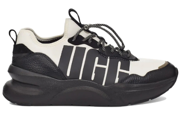 Order (W) UGG La Daze Slijtvaste Cozy Sports Schoen Dikke Zool Wit Zwart 1114494-BWHT
