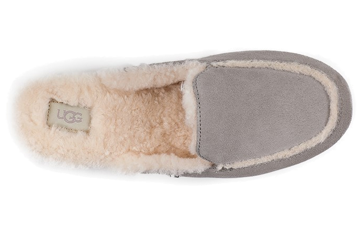 Shop UGG W Lane 簡約舒適 毛毛時尚涼拖 女款 灰色