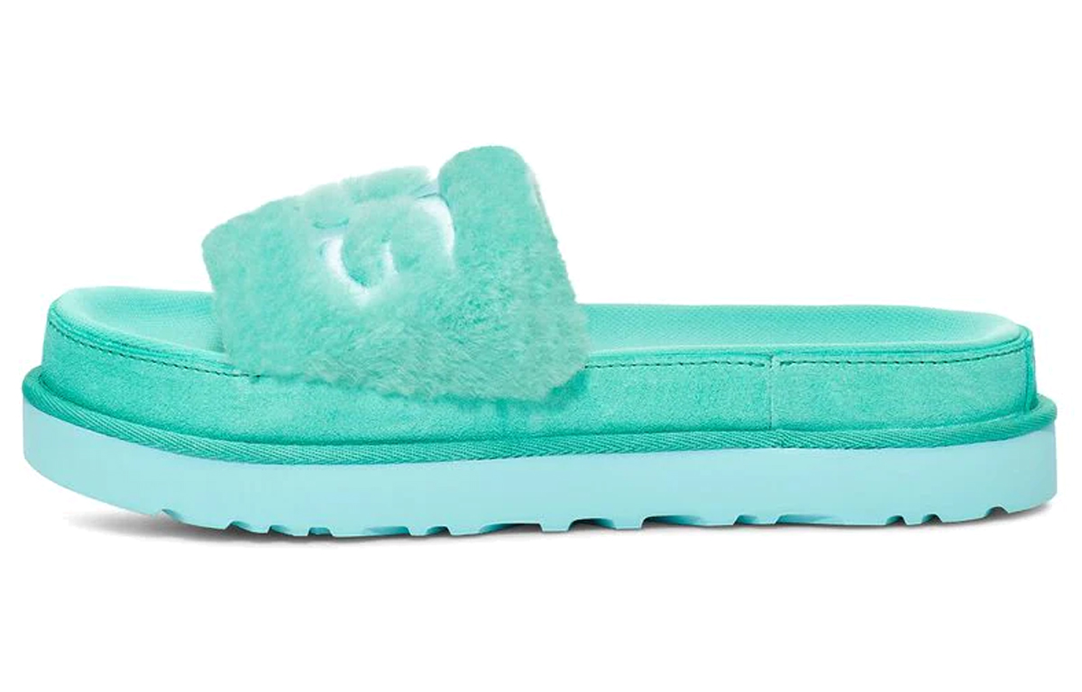Buy UGG Laton 毛皮溜滑式 毛茸款 絨面皮 高雅簡約舒適拖鞋 女款 綠色