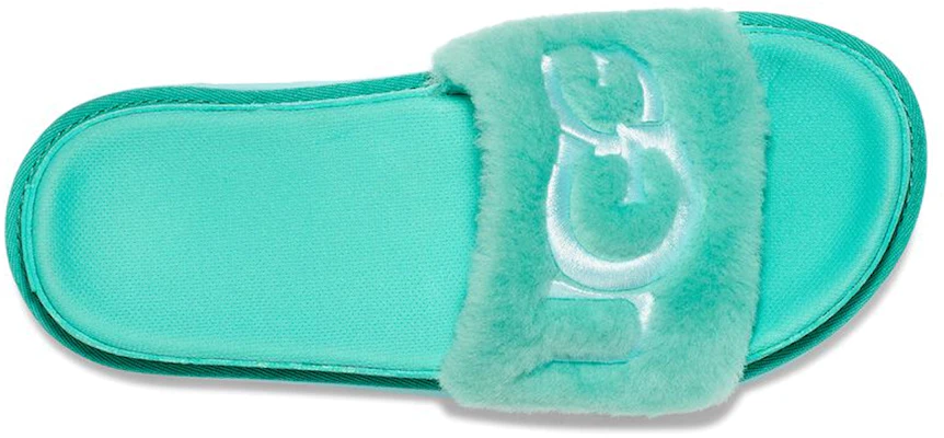 UGG Laton 毛皮溜滑式 毛茸款 絨面皮 高雅簡約舒適拖鞋 女款 綠色 Shop UGG Laton 毛皮溜滑式 毛茸款 絨面皮 高雅簡約舒適拖鞋 女款 綠色