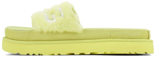 (Women) UGG Laton Fur Slide Yellow Slippers 1111236-MRT (Women) UGG Laton Fur Slide Yellow Slippers 1111236-MRT