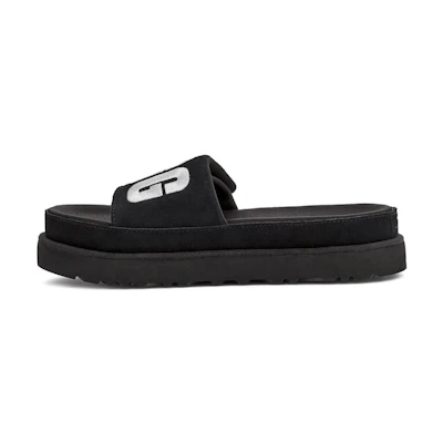 (W) UGG Laton Slide Black Silver Slippers 'Black Silver'