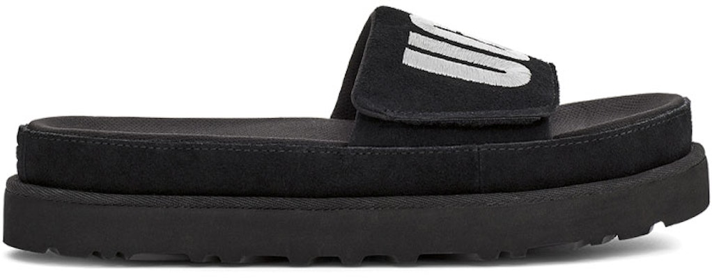(Women) UGG Laton Slide Black Silver Slippers 'Black Silver' 1110110-BSVR Order (Women) UGG Laton Slide Black Silver Slippers 'Black Silver' 1110110-BSVR