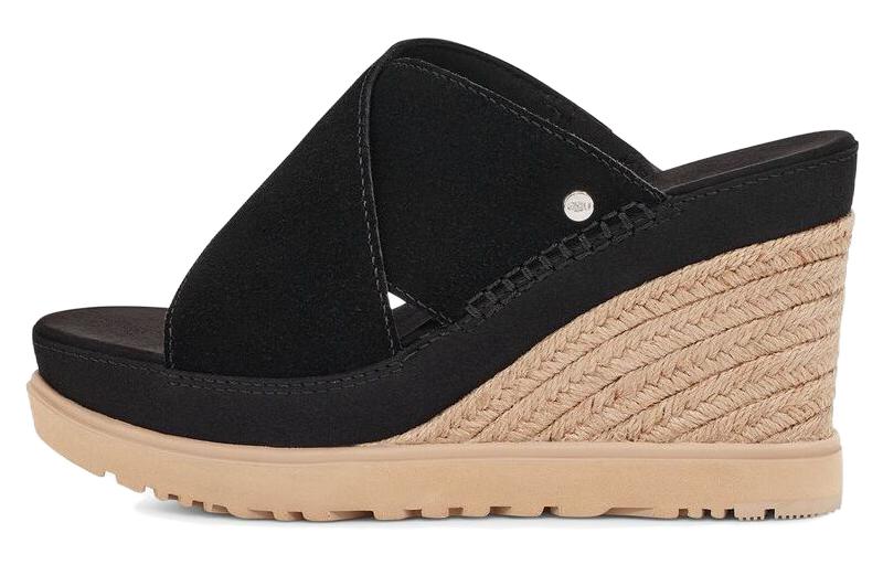 Buy (W) 어그 블랙 가죽 슬라이드 (편안함과 스타일) 1139291-BLK