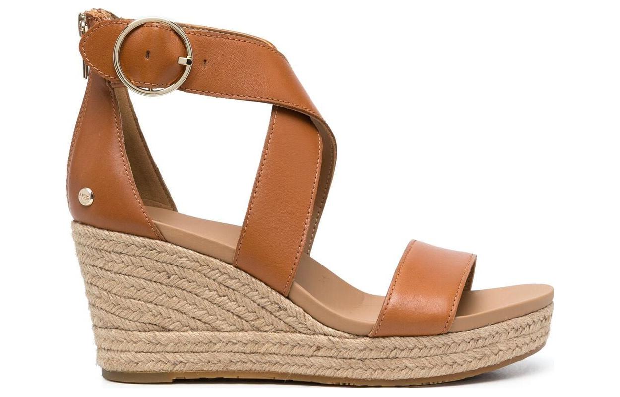 Order (W) UGGレザーバックルヒールサンダル（快適ブラウン） 1120015-TLTH