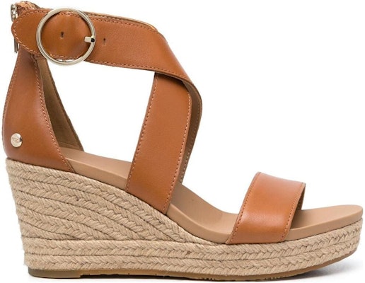 (Women) UGG Leather Buckle Heeled Sandals 'Simplified Comfort Brown' 1120015-TLTH Order (Women) UGG Leather Buckle Heeled Sandals 'Simplified Comfort Brown' 1120015-TLTH