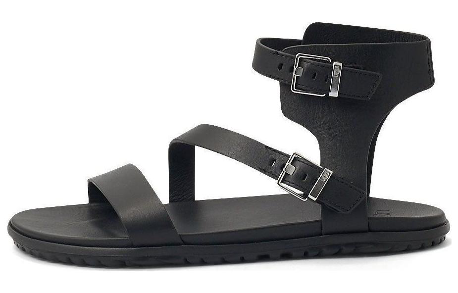 (W) UGG Leather Buckle Slide Sandal 'Black'