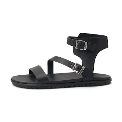 (W) UGG Leather Buckle Slide Sandal 'Black'