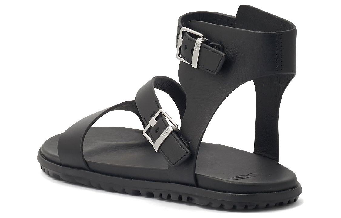 (W) UGG Leather Buckle Slide Sandal 'Black' 圖 2