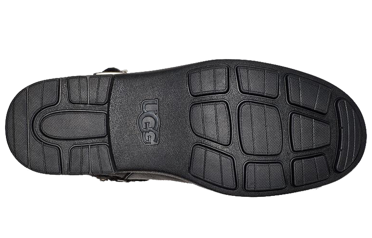 (W) UGG Leather Buckle Strap Zip Chelsea Boot 'Black' 圖 5