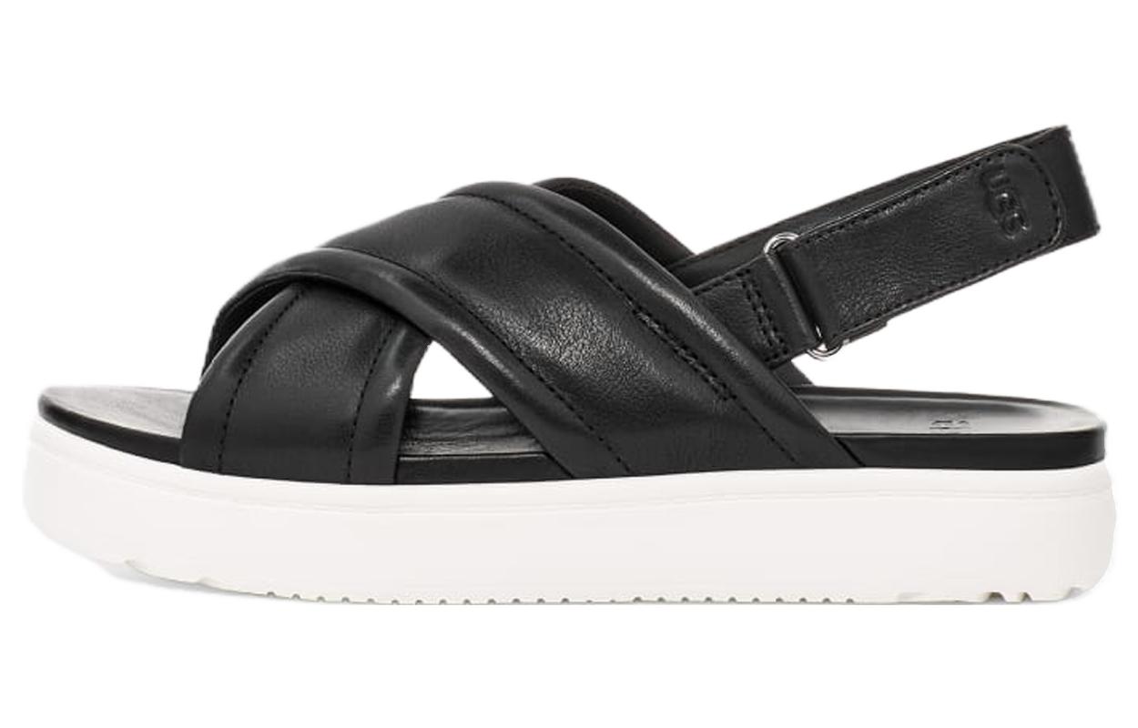 Buy (W) UGG 크로스 가죽 슬리퍼 (블랙) 1136752