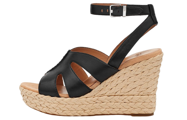 (Women) UGG Leather Flatform Slide 'Black Comfort' 1128251-BLLE