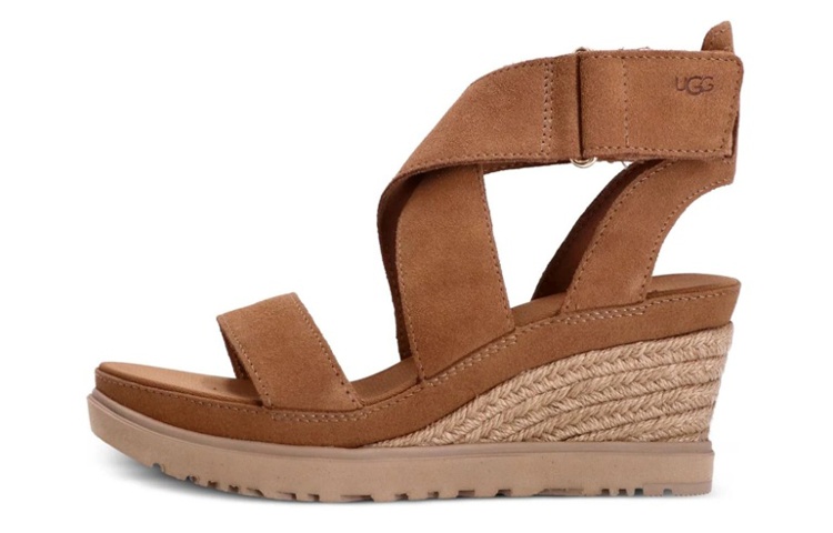 (Women) UGG Leather Wedge 'Fashion Slide Brown' 1139052-CHE