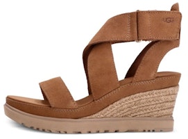(Women) UGG Leather Wedge 'Fashion Slide Brown' 1139052-CHE (Women) UGG Leather Wedge 'Fashion Slide Brown' 1139052-CHE