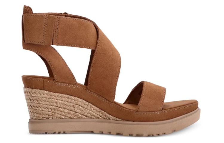 (W) UGG Leather Wedge 'Fashion Slide Brown' 圖 2