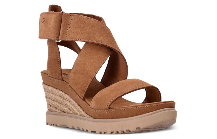 (W) UGG Leather Wedge 'Fashion Slide Brown' 圖 3