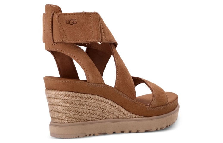 (W) UGG Leather Wedge 'Fashion Slide Brown' 圖 4