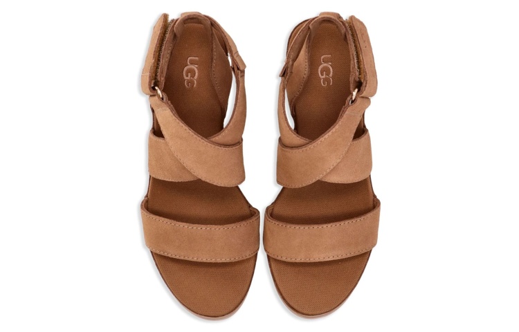 (W) UGG Leather Wedge 'Fashion Slide Brown' 圖 5