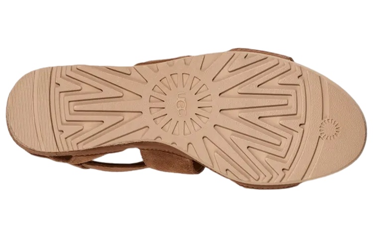 (W) UGG Leather Wedge 'Fashion Slide Brown' 圖 6