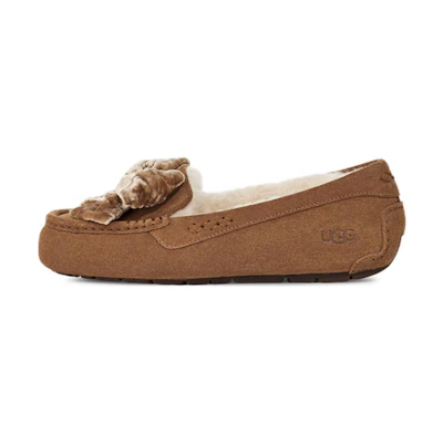 (W) UGG Leisure Fluff Bow Mini Loafers 'Brown'