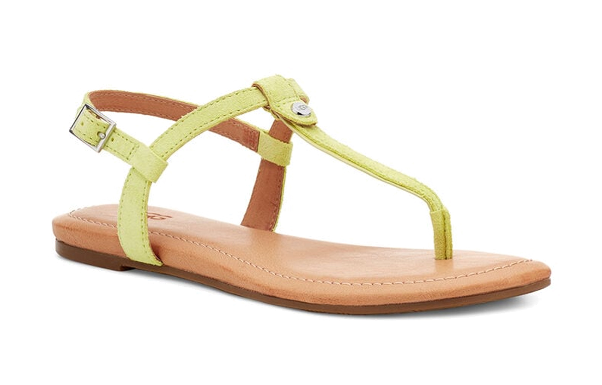Lookbook (W) UGG Madeena Sandalia Tipo Thong con Correa Amarilla y Beige 1117956-PLS