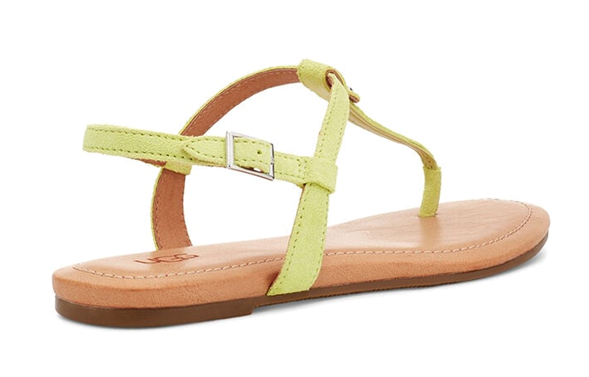 Purchase (W) UGG Madeena Sandalia Tipo Thong con Correa Amarilla y Beige 1117956-PLS