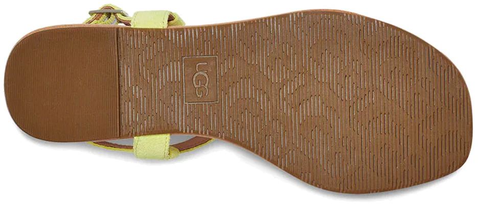 (W) UGG Madeena Sandalia Tipo Thong con Correa Amarilla y Beige 1117956-PLS Details for (W) UGG Madeena Sandalia Tipo Thong con Correa Amarilla y Beige 1117956-PLS
