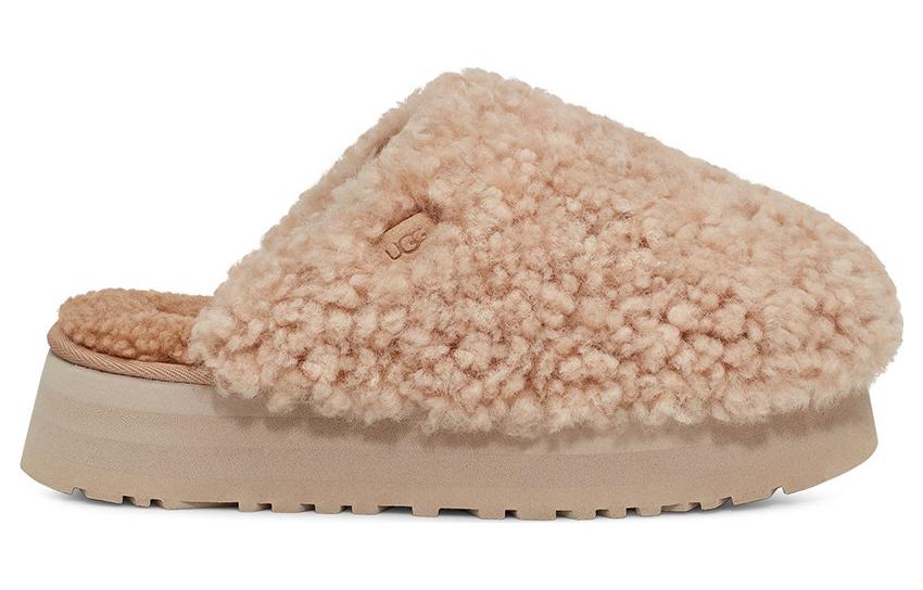 Order UGG 羊皮毛 圓頭套穿 包頭拖鞋 5cm 女款 沙色