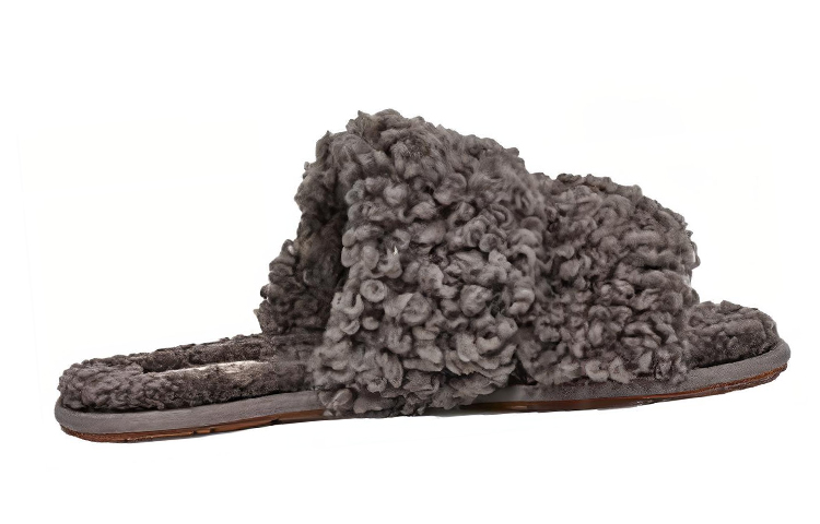 Order UGG 圓頭舒適 一字拖鞋 女款 灰色