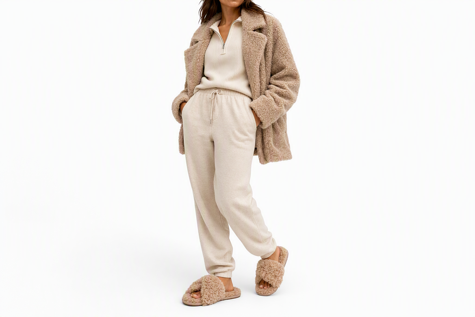 Order (W) UGG 绒毛凉拖鞋“沙色” 1130837-SAN