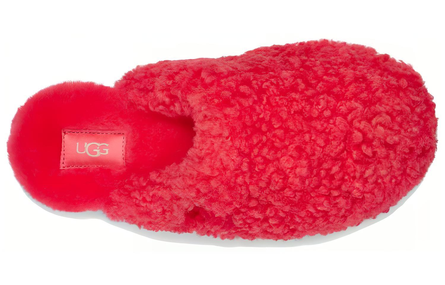 Shop UGG 舒適休閒 時尚毛絨 包頭拖鞋 女款 粉紅色