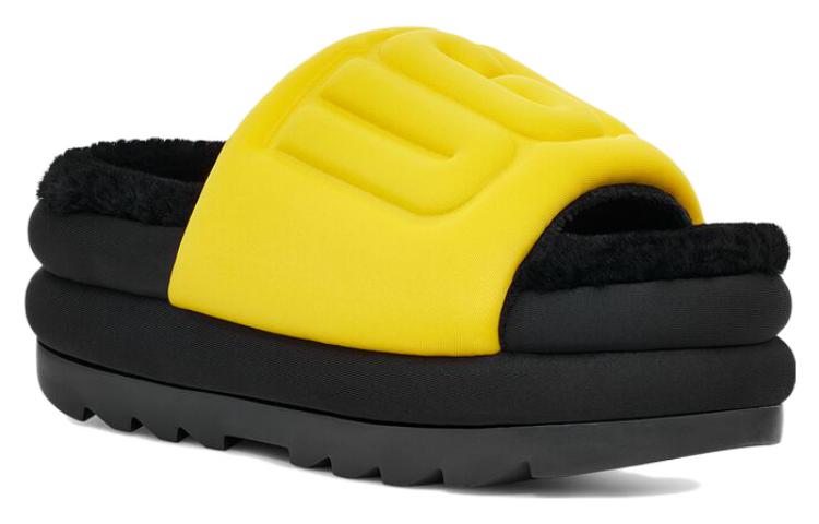 Order UGG Maxi Slide 織物 舒適增高  時尚拖鞋 女款 黃色