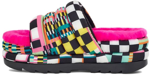 (W) UGG 黑色棋盘格增高拖鞋 1130842-BLKM Buy (W) UGG 黑色棋盘格增高拖鞋 1130842-BLKM