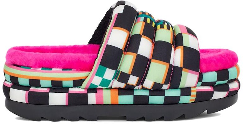 (W) UGG Maxi Slide Hitam 'Checkerboard Platform' 1130842-BLKM Order (W) UGG Maxi Slide Hitam 'Checkerboard Platform' 1130842-BLKM