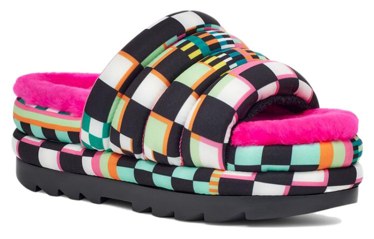Lookbook (Women) UGG Maxi Slide Black 'Checkerboard Platform' 1130842-BLKM