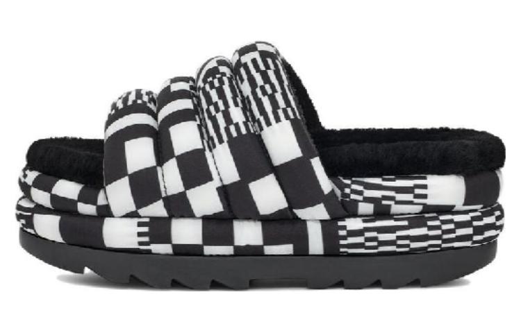 (Women) UGG Maxi Slide Black White 'Checkerboard Platform' 1130842-BWHT
