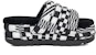 (W) UGG Maxi Slide Hitam Putih 'Checkerboard Platform' 1130842-BWHT