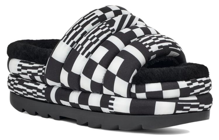 Lookbook (Women) UGG Maxi Slide Black White 'Checkerboard Platform' 1130842-BWHT