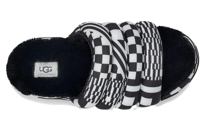 Purchase (Women) UGG Maxi Slide Black White 'Checkerboard Platform' 1130842-BWHT