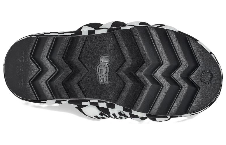 Details for (Women) UGG Maxi Slide Black White 'Checkerboard Platform' 1130842-BWHT