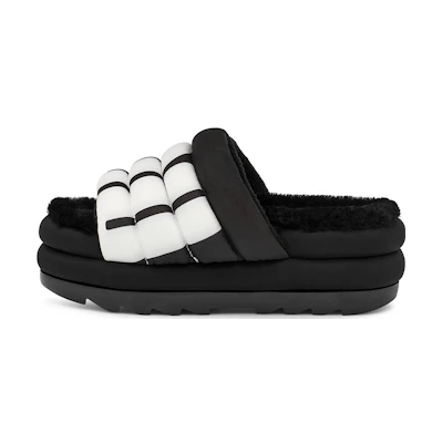 (W) UGG Maxi Slide Logo Black