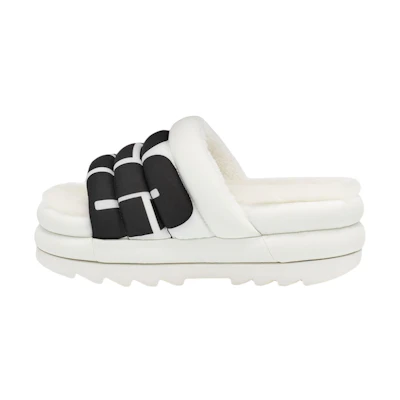 (W) UGG Maxi Slide Logo White