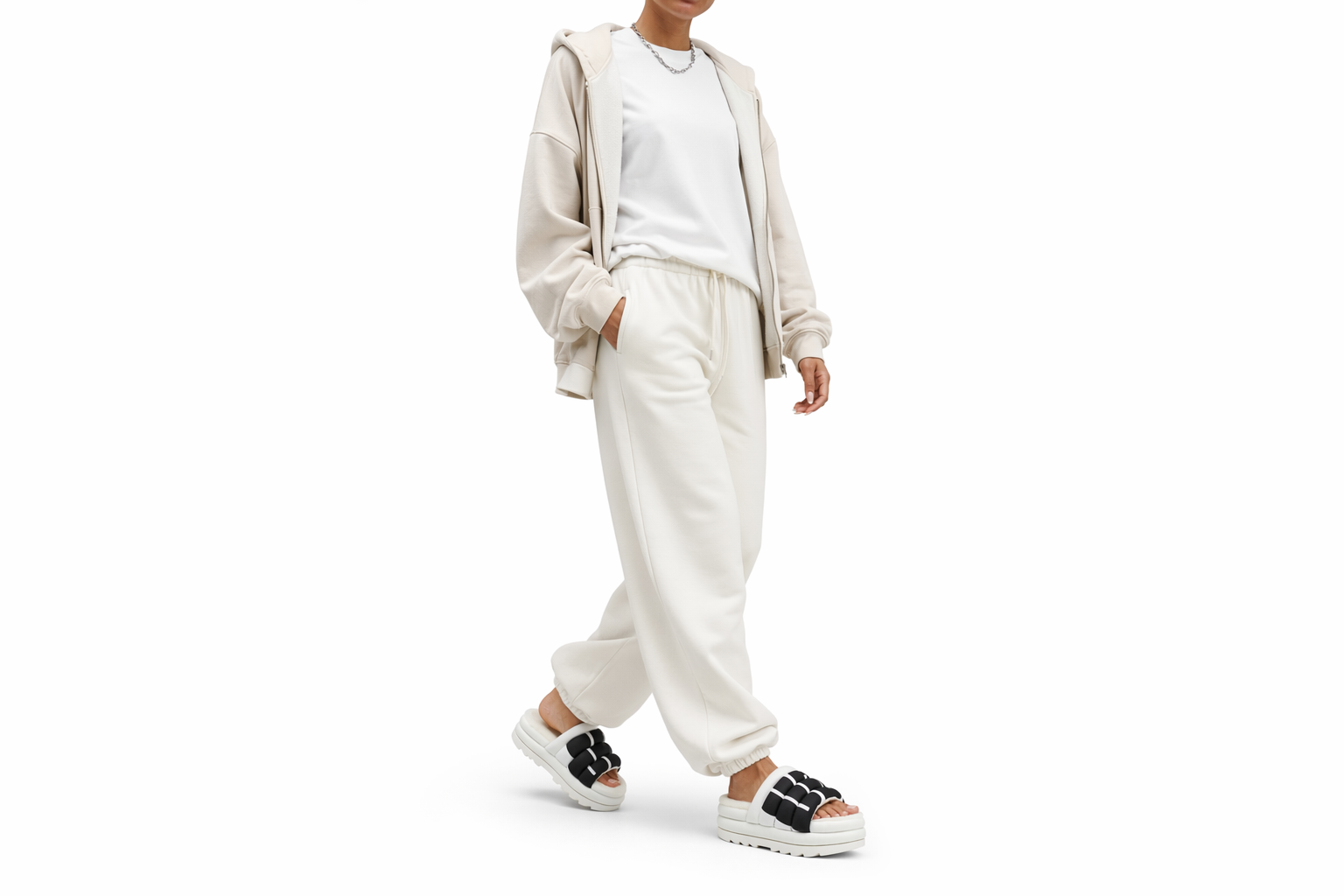 Order （女性款）UGG Maxi 休閒拖鞋 白色 1127067-WHT